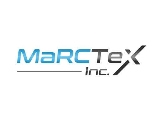 MaRCTex in Blau und Schwarz mit Linie und Inc. darunter.